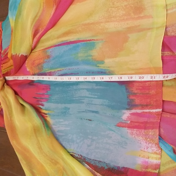 Laundry By Shelli Segal Multi Color Chiffon Strapless High Low Maxi Dress - Picture 11 of 13